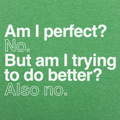 Am I Perfect? No, But Am I Trying to Do Better? Also No