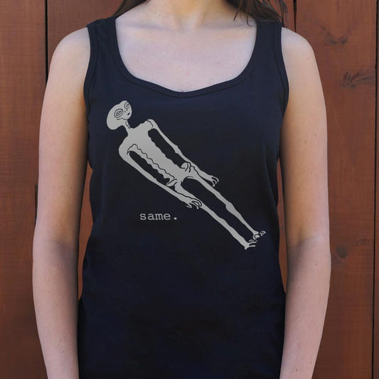 Exhausted Ancient Alien graphic Women's Tank Top in Midnight