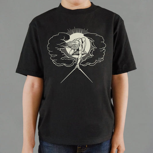 Ancient of Days God with a Cosmic Compass graphic Kids T-Shirt in Black