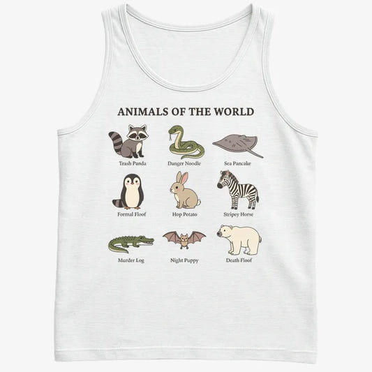 Animals of the World Collection-Men's Tank Top-White