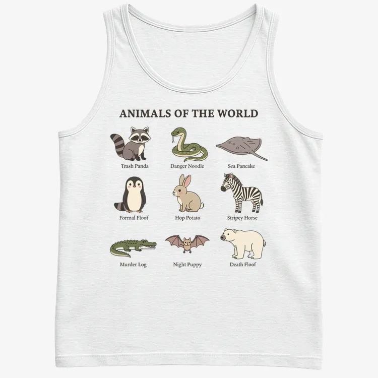 Animals of the World Collection-Men's Tank Top-White
