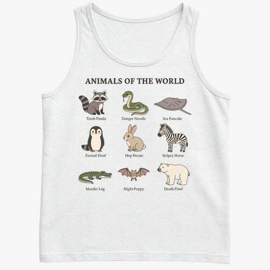 Animals of the World Collection-Men's Tank Top-White