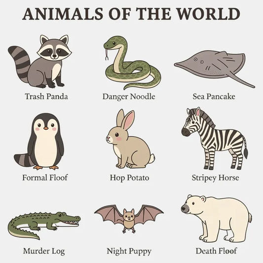 Animals of the World Collection graphic tee design