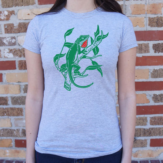 Anole Lizard Illustration graphic Women's T-Shirt in Gray Granite