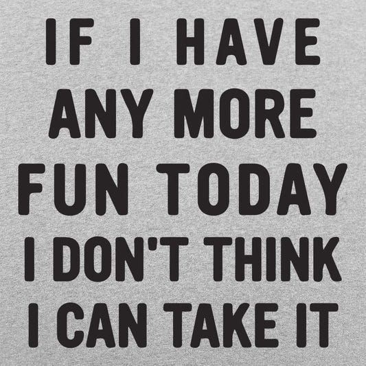 If I Have Any More Fun I Don't Think I Can Take It graphic Unisex Heavyweight T-Shirt in Gray Heather
