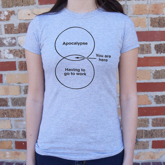 Funny Apocalypse Diagram Venn Chart graphic Women's T-Shirt in Gray Granite