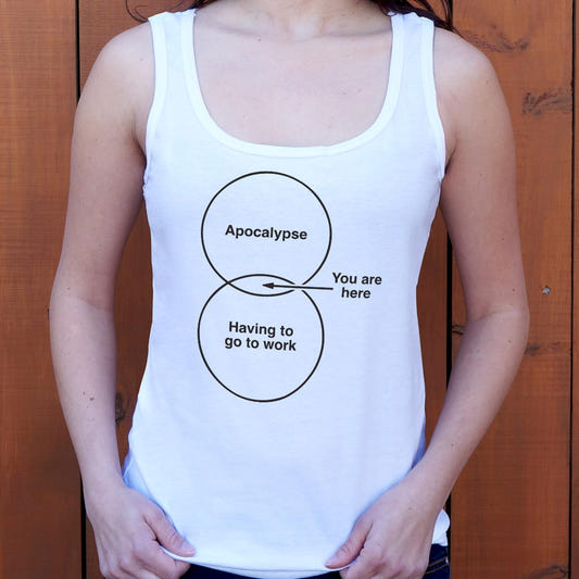 Funny Apocalypse Diagram Venn Chart graphic Women's Tank Top in Snow