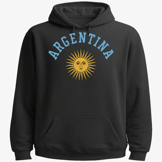 Argentina Sun Design-Hoodie-Black
