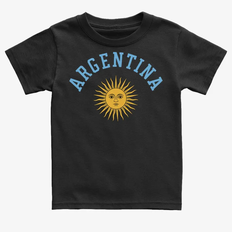 Argentina Sun Design-Kids T-Shirt-Black
