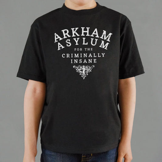 Arkham Asylum for the Criminally Insane graphic Kids T-Shirt in Black