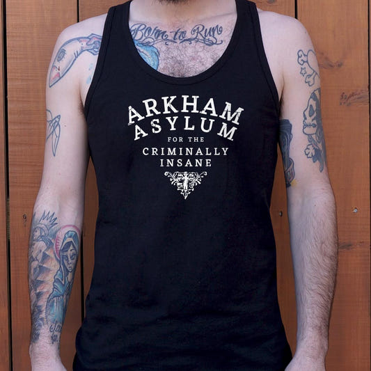 Arkham Asylum for the Criminally Insane graphic Men's Tank Top in Black