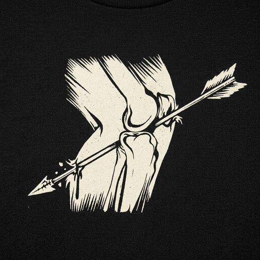 Arrow To The Knee Pierced Knee Bone Illustration detail