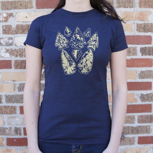 Arrowhead Arsenal Collection of Stone Arrowheads graphic Women's T-Shirt in True Navy