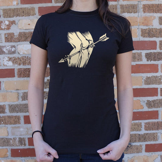 Arrow To The Knee Pierced Knee Bone Illustration graphic Women's T-Shirt in Midnight