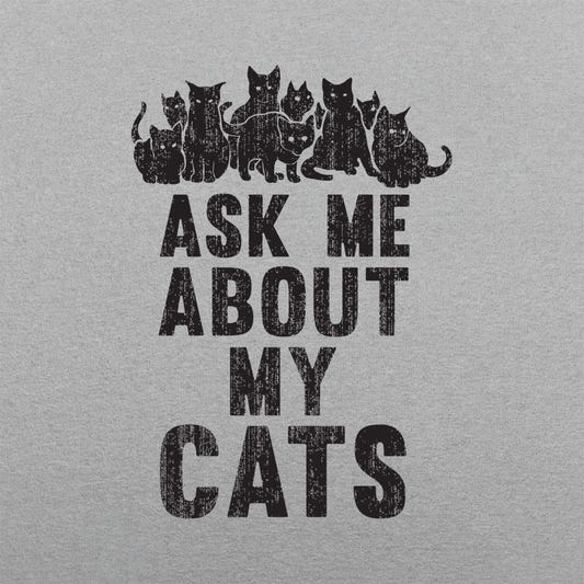 Ask Me About My Cats graphic Men's Tank Top in Gray Heather