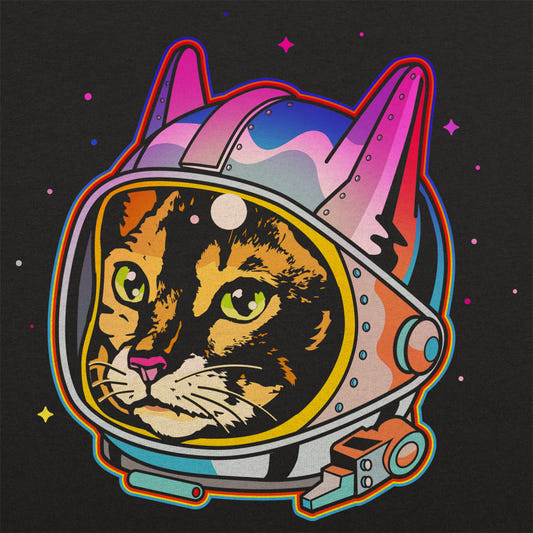 Astro Cat in Space Helmet Full Color graphic tee design