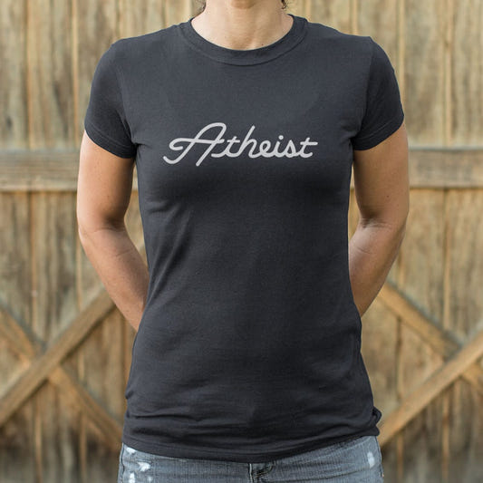 Atheist Script Logo graphic Women's T-Shirt in Midnight