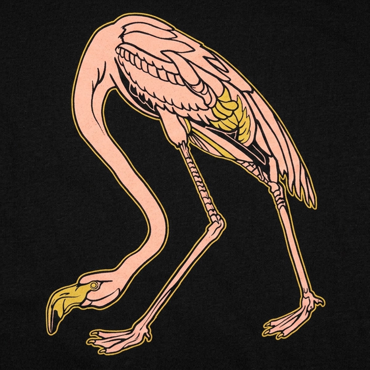 Audubon Flamingo Pink Bird Illustration detail