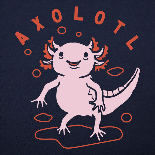Axolotl Cute Smiling Pink Salamander graphic tee design
