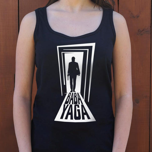 Baba Yaga Slavic Folklore Witch graphic Men's Tank Top in Black