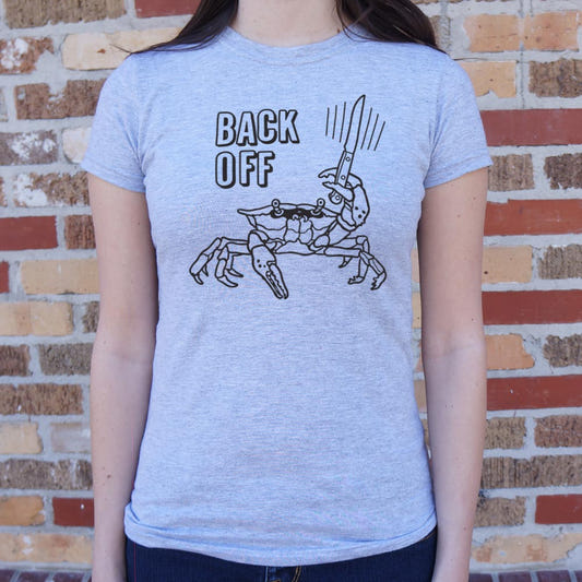 Back Off Crab Graphic Women's T-Shirt in Gray Granite