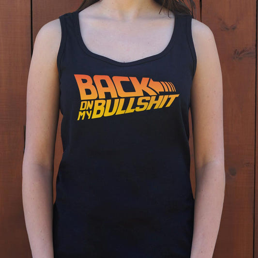 Back On My Bullshit Retro Parody graphic Women's Tank Top in Midnight
