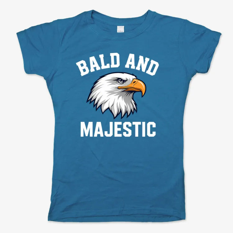 Bald and Majestic-Women's T-Shirt-Sky Blue