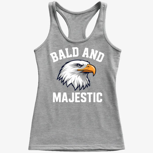 Bald and Majestic-Women's Tank Top-Gray Granite
