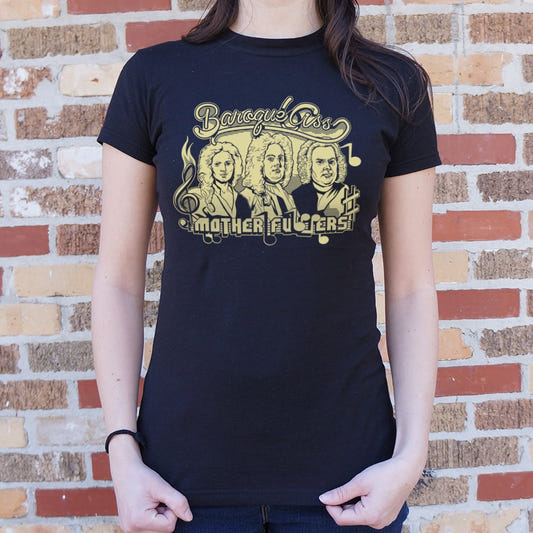 Baroque Ass Mothers Classical Composers Parody graphic Women's T-Shirt in Midnight