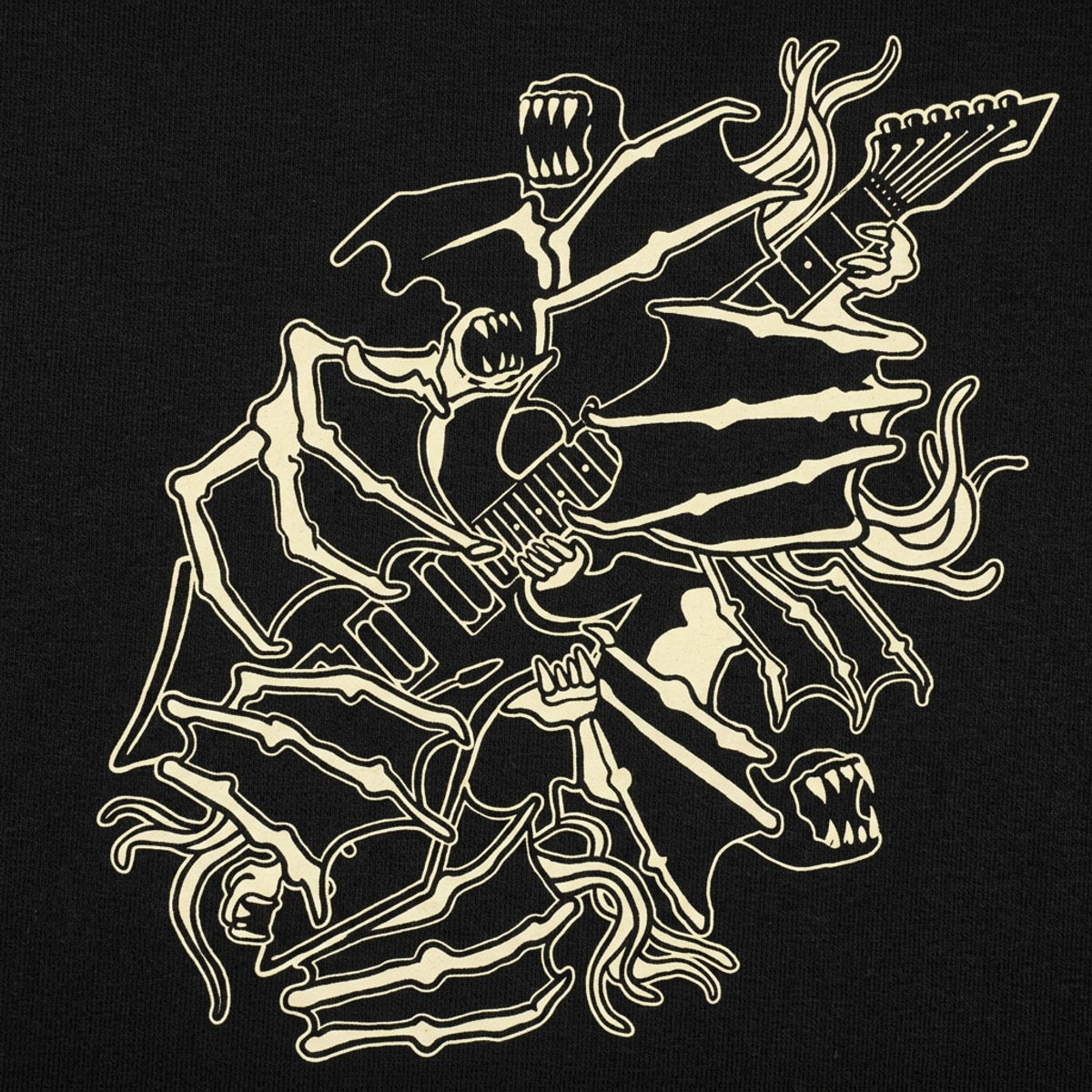 Bat Attack Bat Monster Shredding Electric Guitar detail