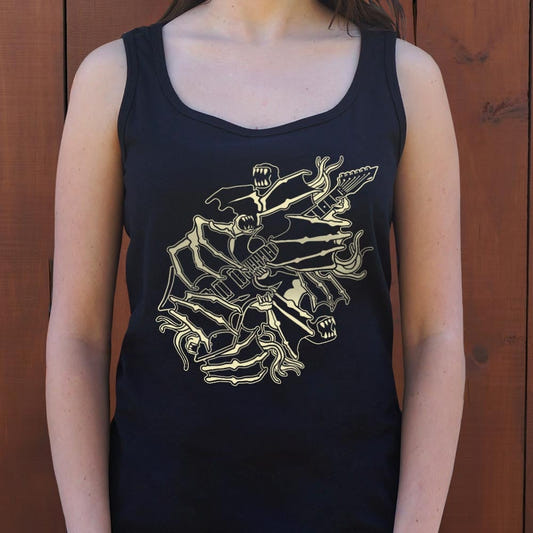 Bat Attack Bat Monster Shredding Electric Guitar graphic Women's Tank Top in Midnight
