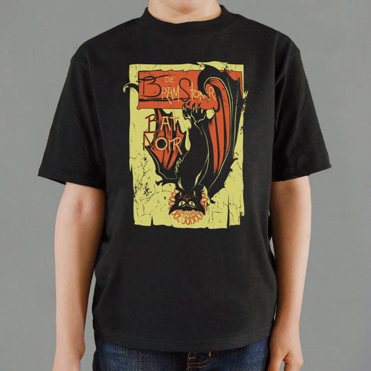 Bat Noir Vampire Art Nouveau Style graphic Kids T-Shirt in Black