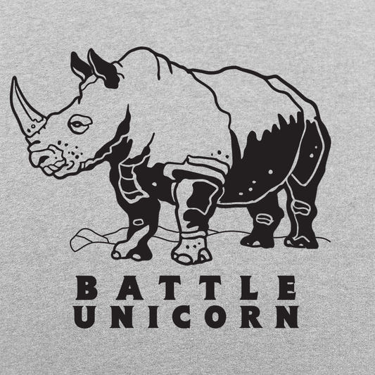 Battle Unicorn Armored War Rhino Joke graphic tee design