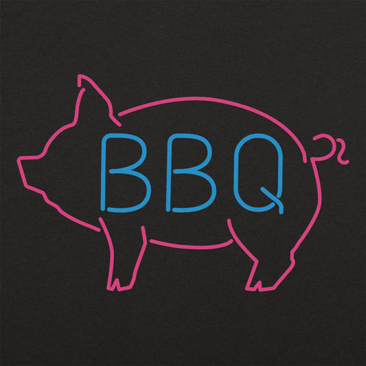 BBQ Pig Neon Sign Barbecue Pork Design graphic tee design
