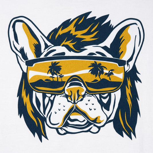 Beach Pooch Bulldog with Sunglasses Graphic detail