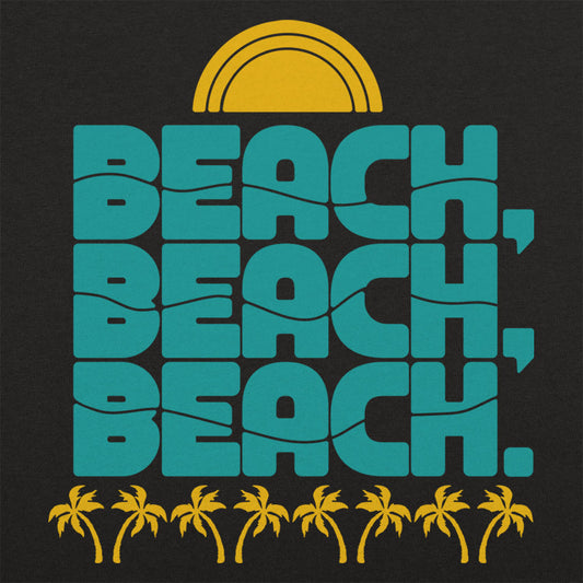 Beach, Beach, Beach Retro Sun and Palm Trees Design