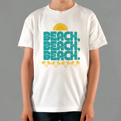 Beach, Beach, Beach Retro Sun and Palm Trees Design