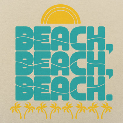Beach, Beach, Beach Retro Sun and Palm Trees Design