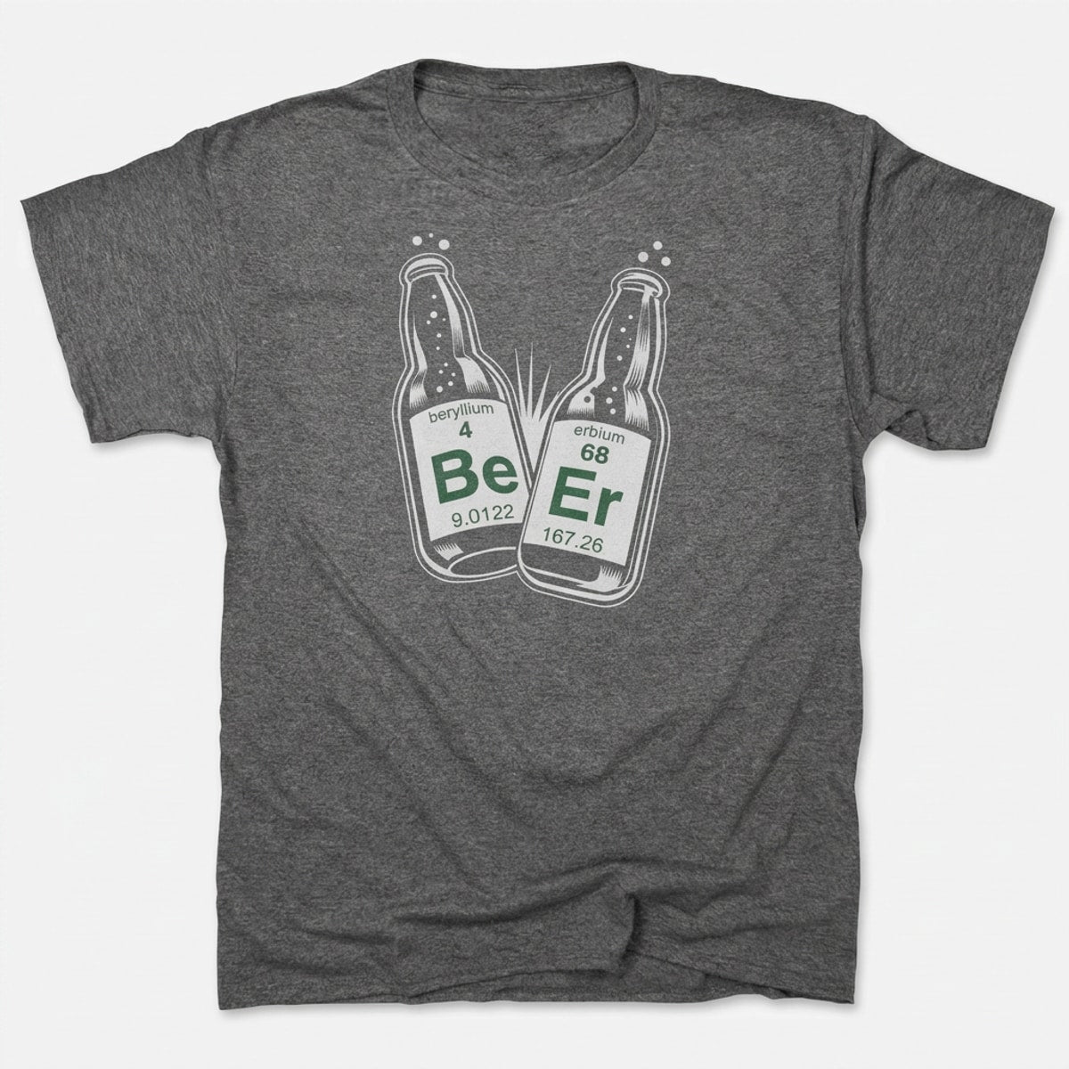 Beer Science Periodic Elements Beryllium Erbium Bottles in Charcoal Heather
