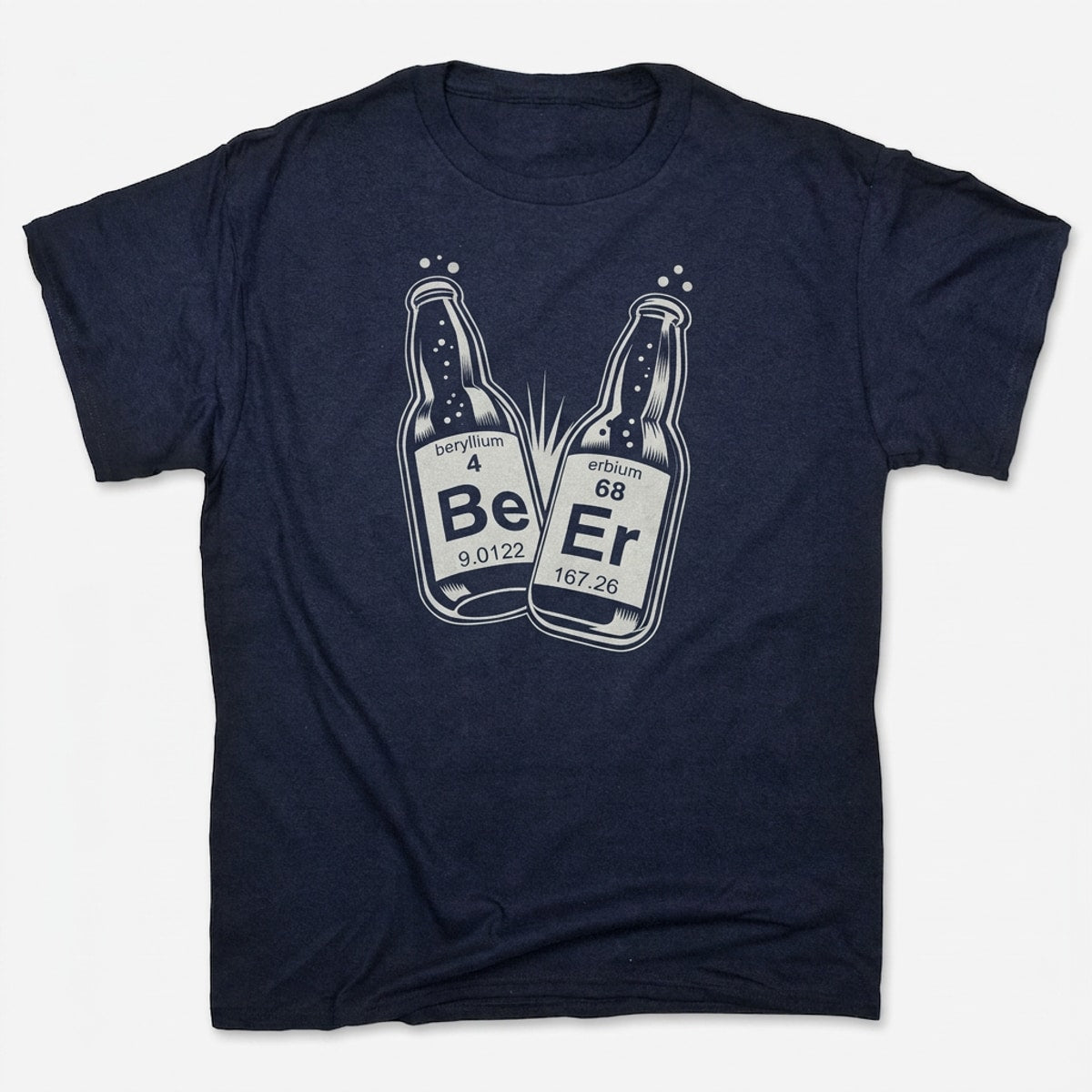 Beer Science Periodic Elements Beryllium Erbium Bottles in Navy Blue