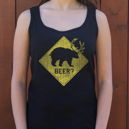 Beer Bear Deer Crossing Sign