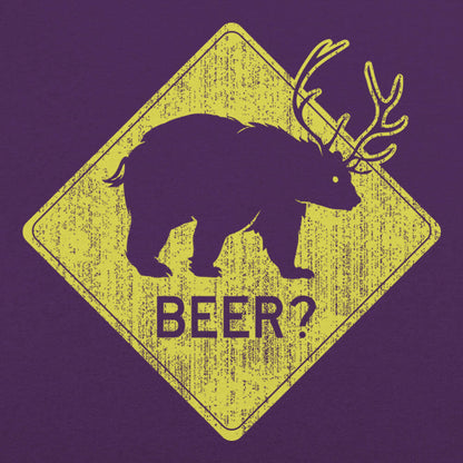 Beer Bear Deer Crossing Sign
