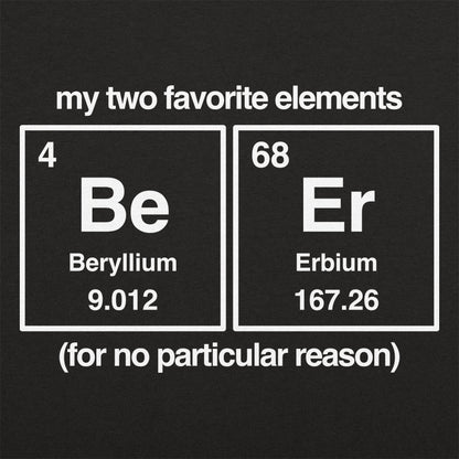 Beer Elements Periodic Table Beryllium Erbium Chemistry Pun