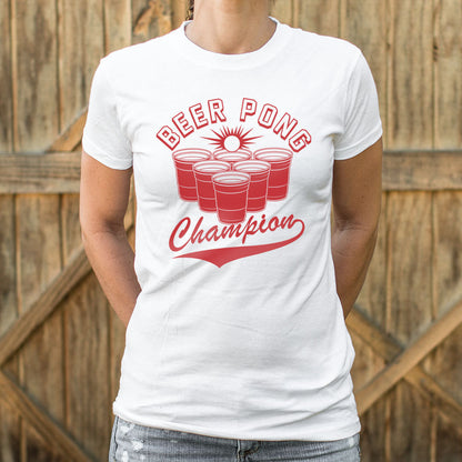 Beer Pong Champion with Red Cups Varsity Logo