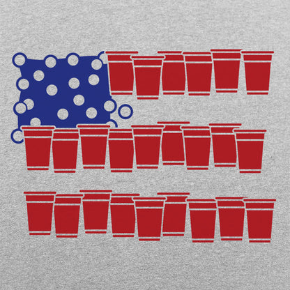 Beer Pong USA Flag Made of Red Cups and Ping Pong Balls