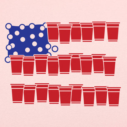 Beer Pong USA Flag Made of Red Cups and Ping Pong Balls
