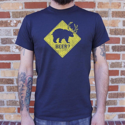 Beer Bear Deer Crossing Sign