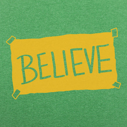 Believe Taped Yellow Paper Sign
