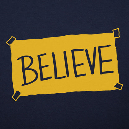 Believe Taped Yellow Paper Sign