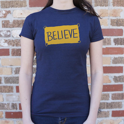 Believe Taped Yellow Paper Sign